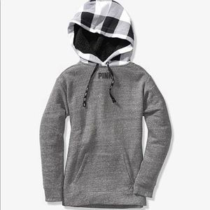 Sherpa Lined Plaid Hood Campus Pullover